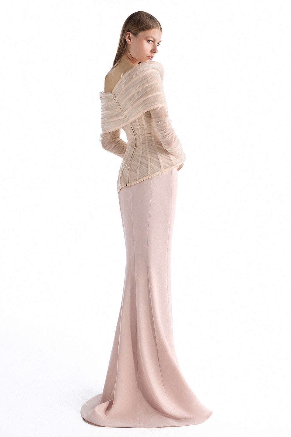 Gaby Charbachy, Ethereal Draped Illusion Gown | Esposa