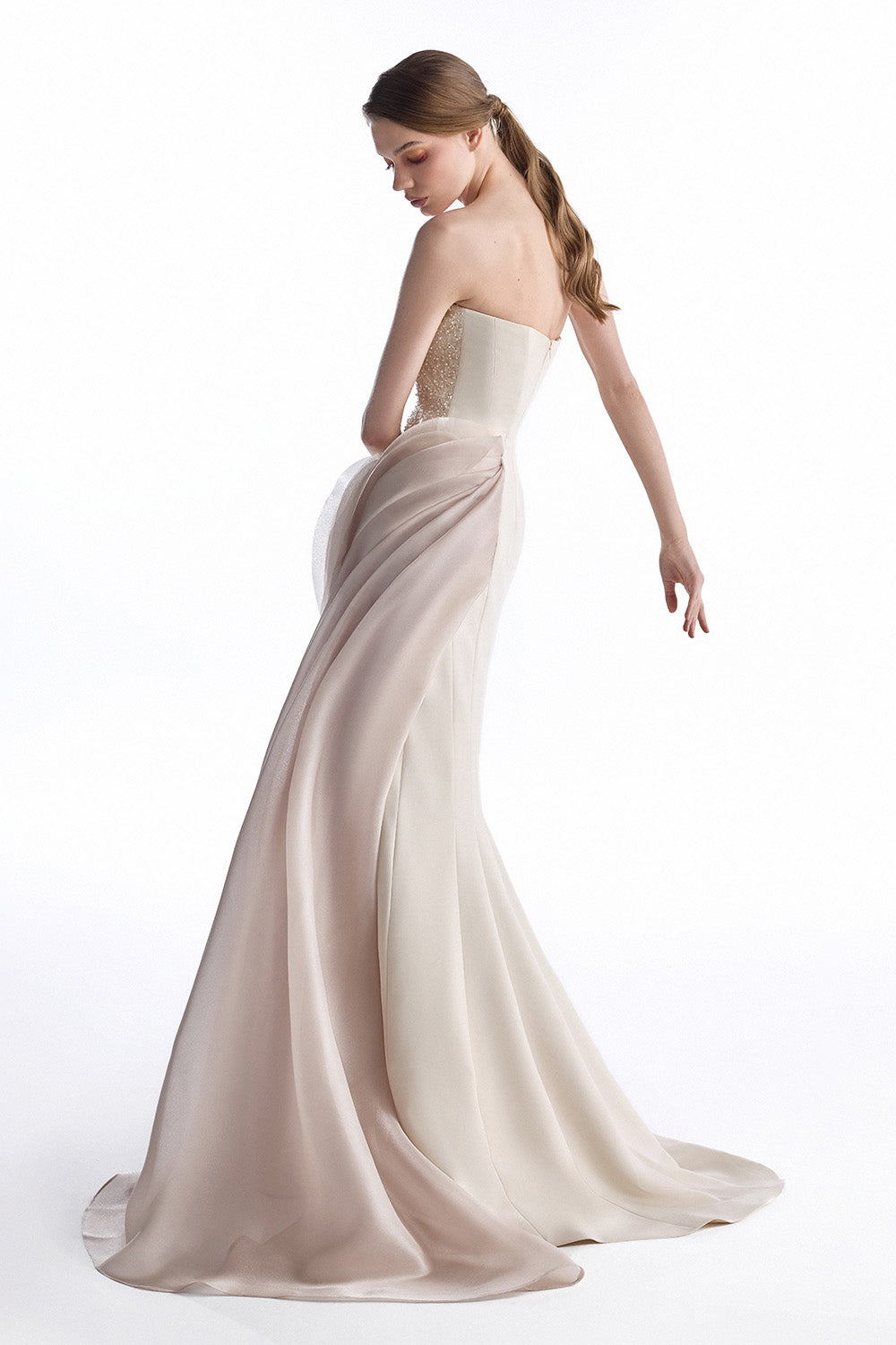 Gaby Charbachy, Elegant Asymmetric Embellished Gown | Esposa