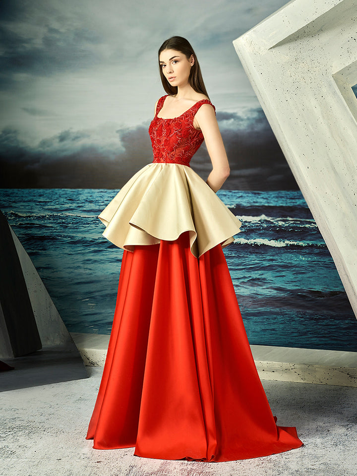 Gaby Charbachy, Evening Grace Peplum Gown | Esposa