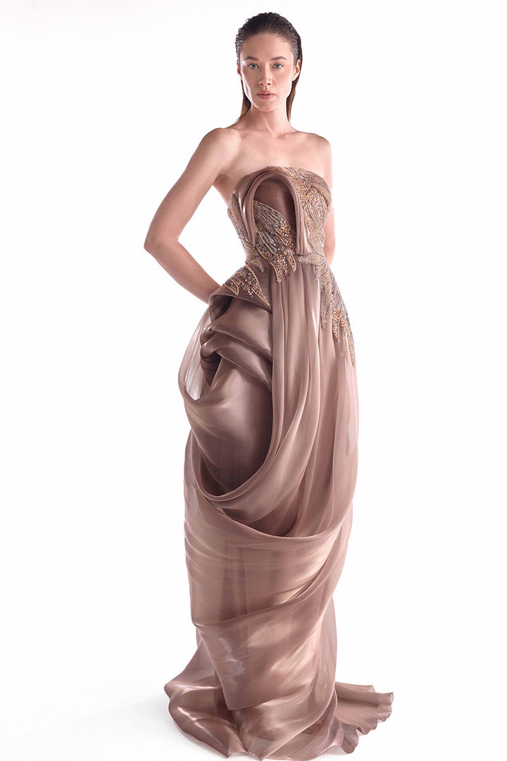 Gaby Charbachy, Draped Sculptural Evening Dress | Esposa