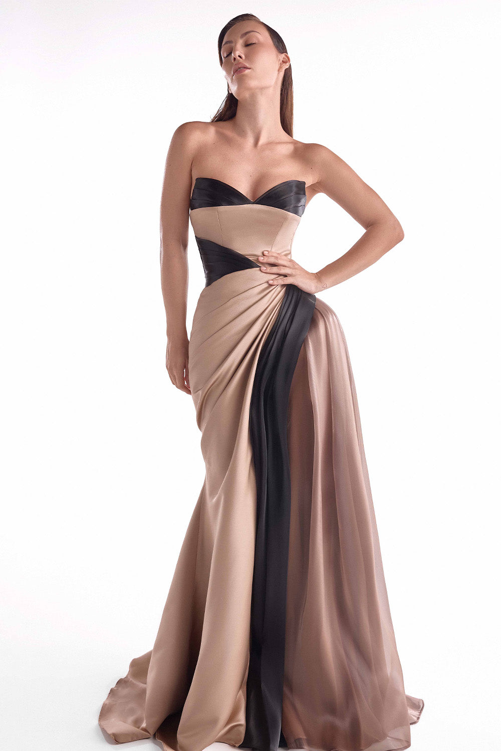 Gaby Charbachy, Draped Strapless Evening Dress | Esposa