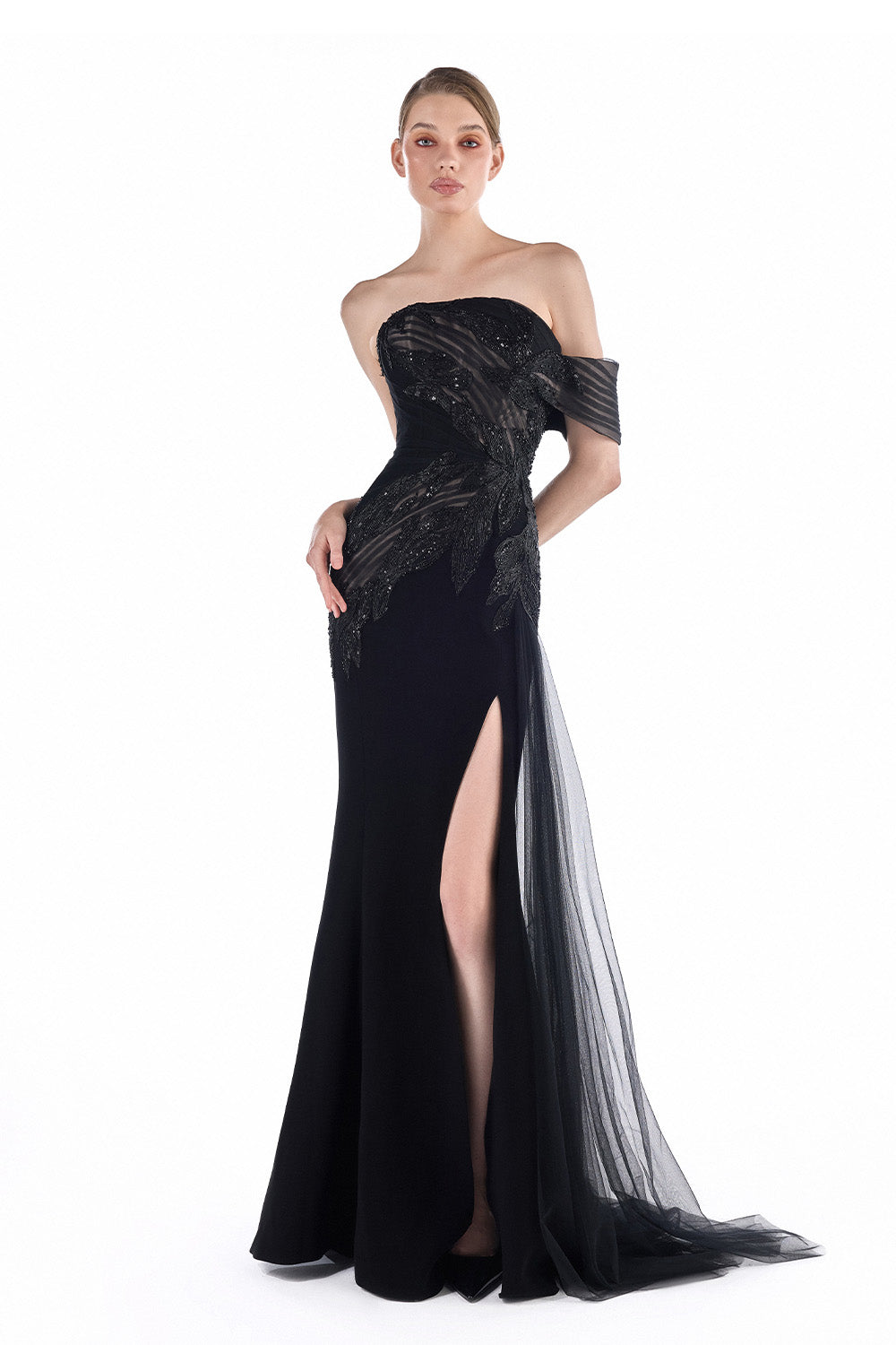 Gaby Charbachy, Ethereal Embellished Off-Shoulder Gown | Esposa