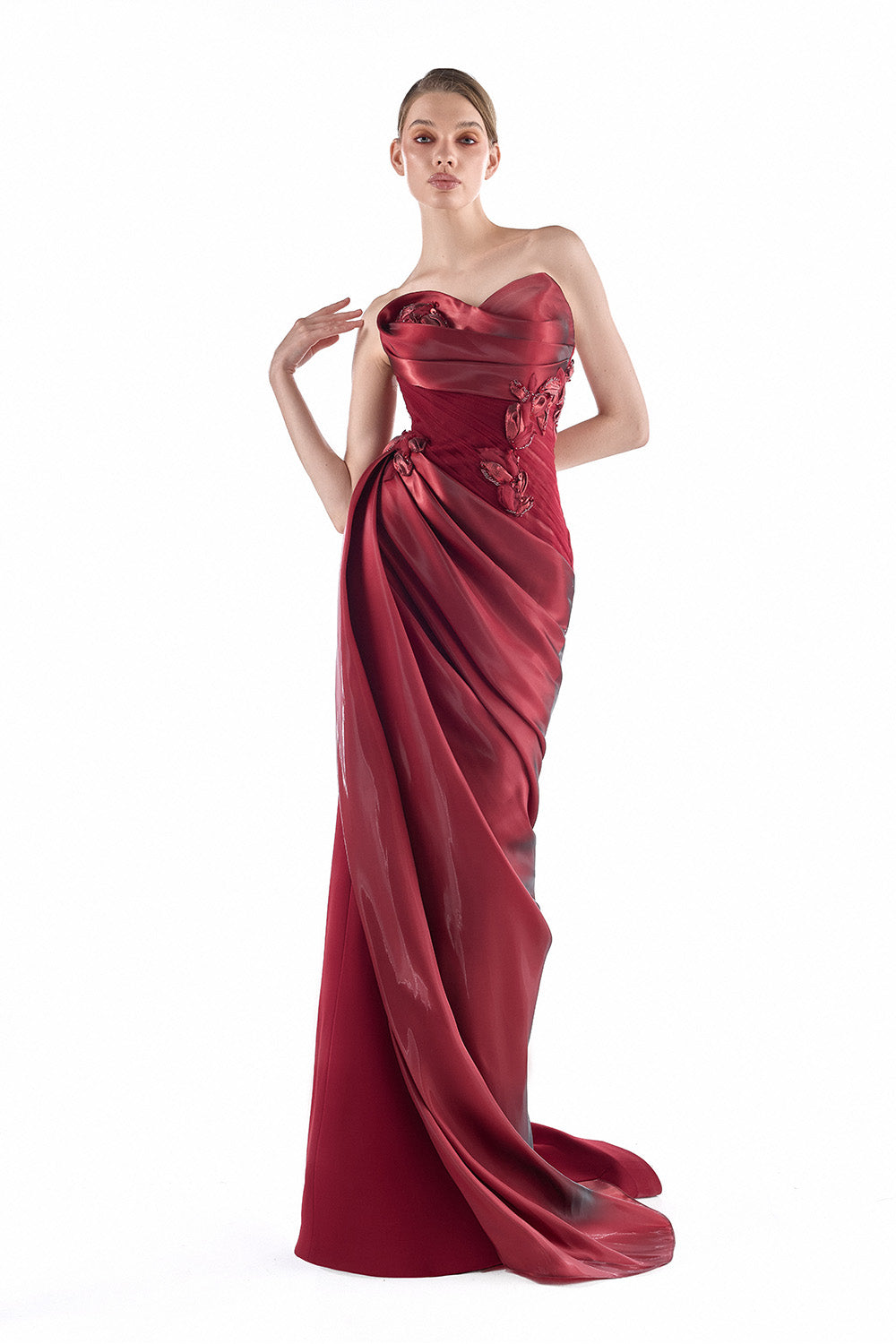 Gaby Charbachy, Luxurious Draped Satin Gown | Esposa