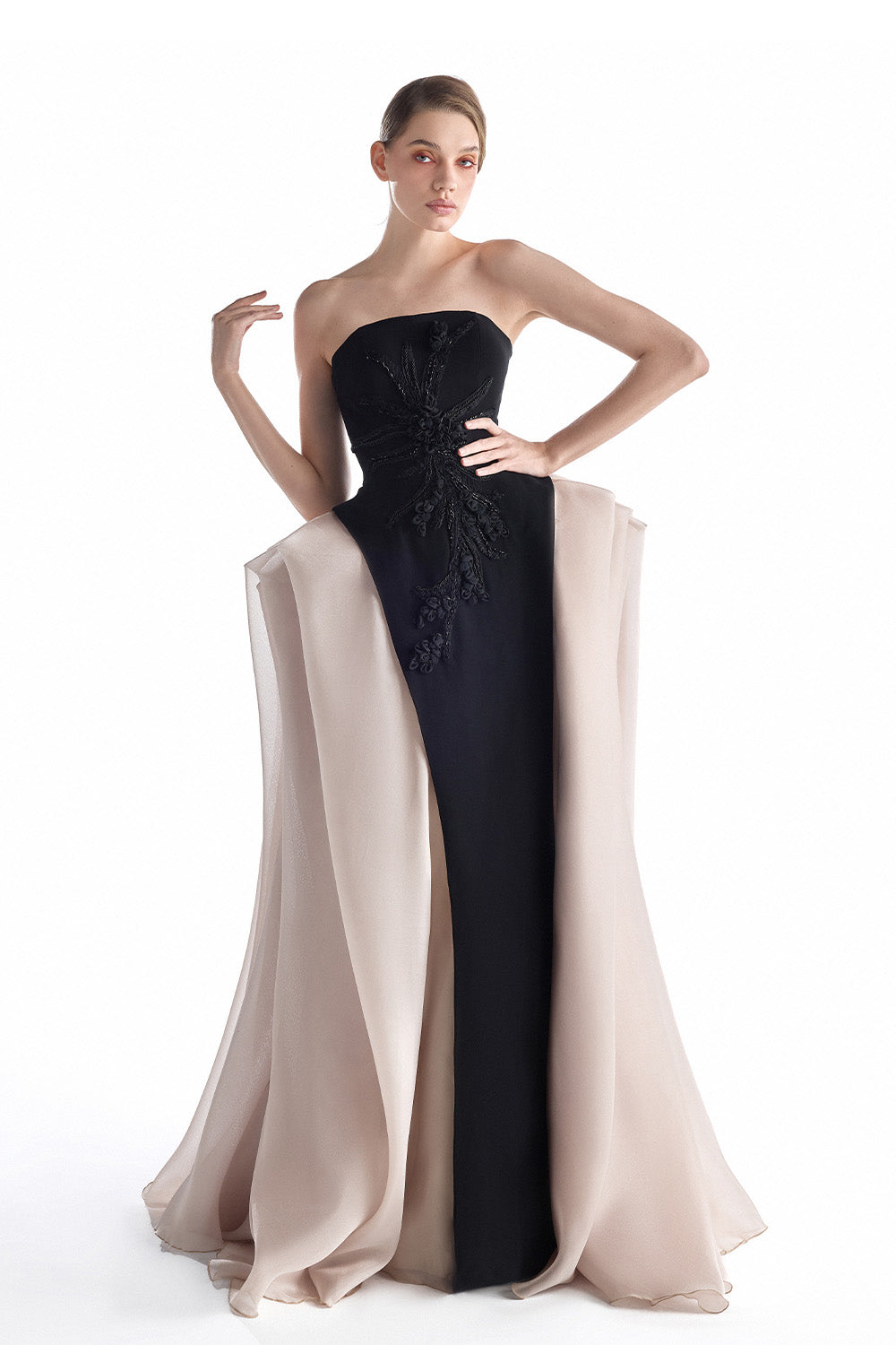 Gaby Charbachy, Monochrome Draped Straight Gown | Esposa