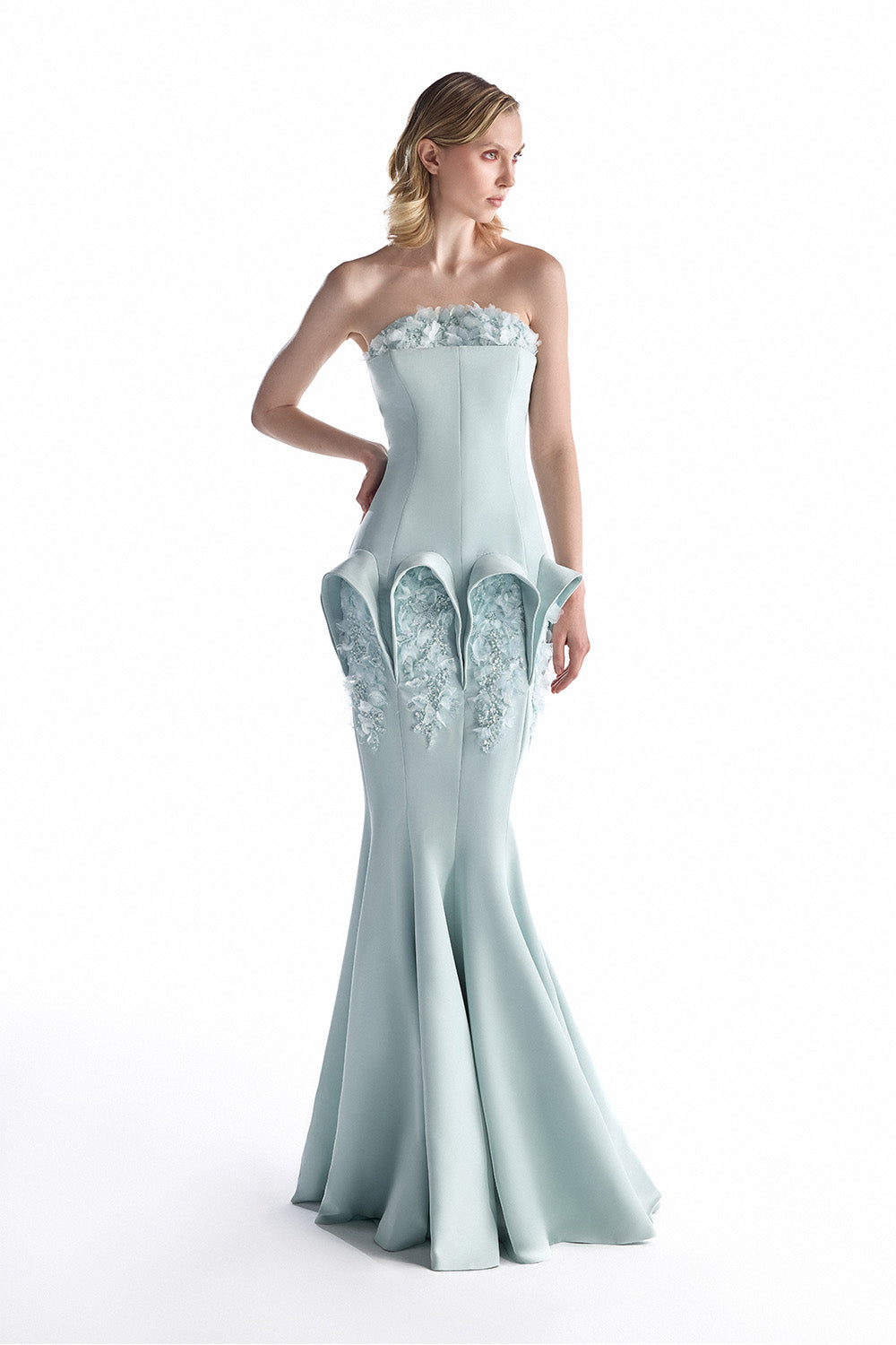 Gaby Charbachy, Sculptural Floral Mermaid Gown | Esposa