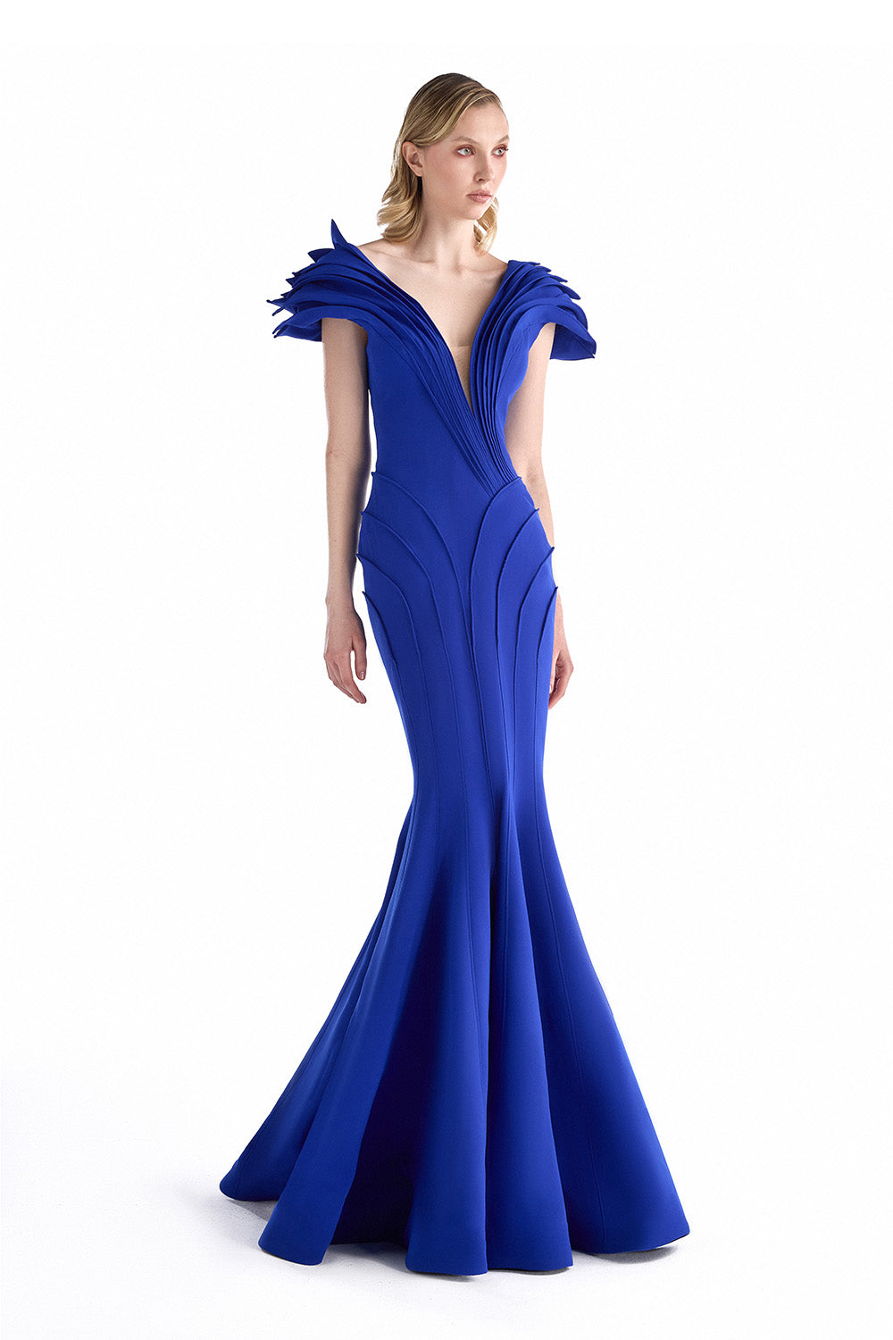 Gaby Charbachy, Sculptural Pleated Mermaid Gown | Esposa