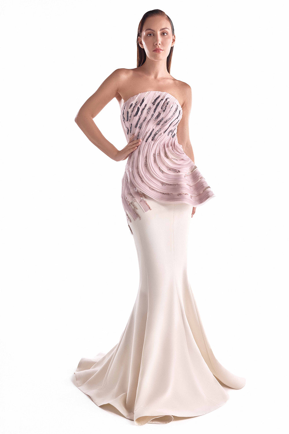 Gaby Charbachy, Sculptural Strapless Evening Gown | Esposa
