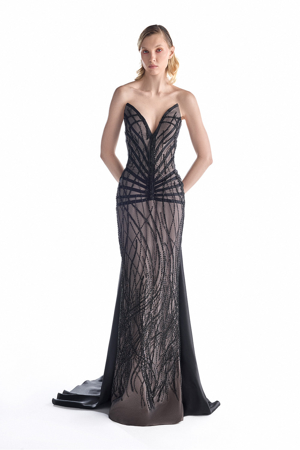 Gaby Charbachy, Strapless Beaded Corset Gown | Esposa