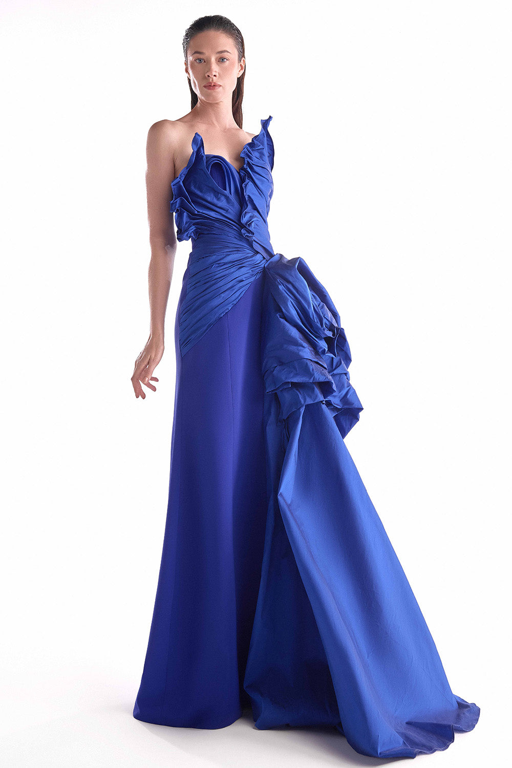 Gaby Charbachy, Strapless Draped Satin Dress | Esposa