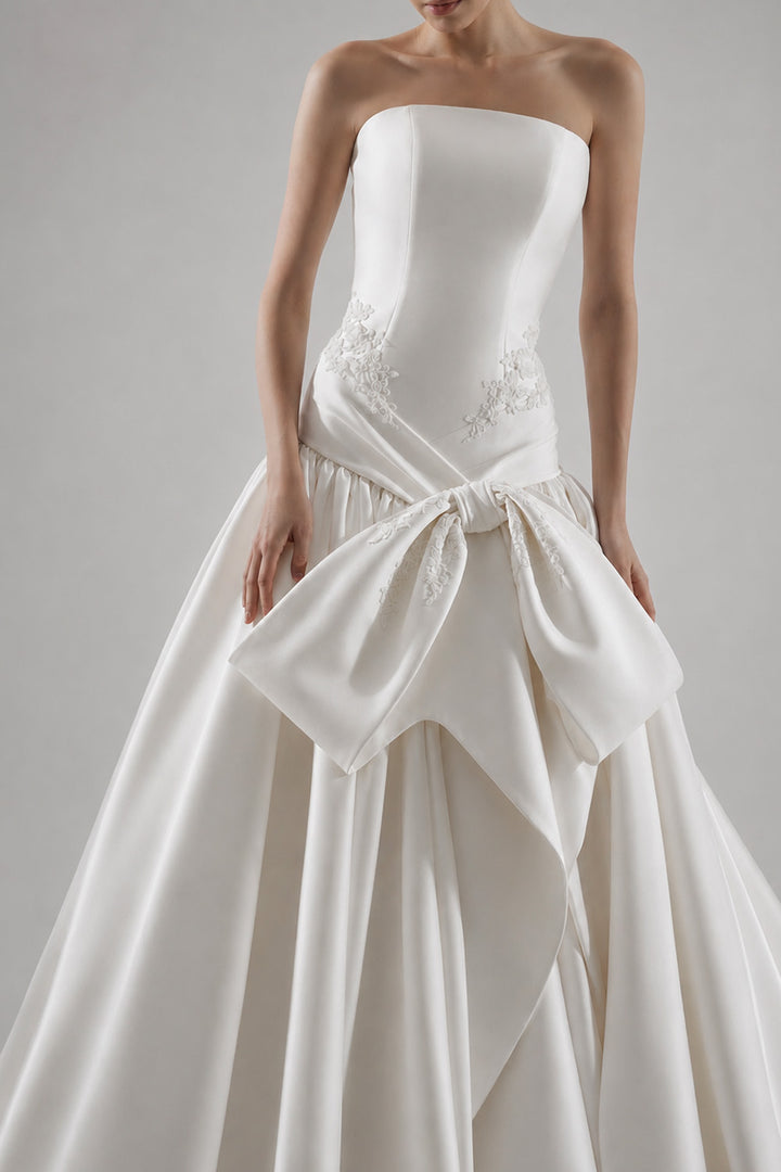 Plume by Kristie, Gail, Elegant Satin A-Line Gown | Esposa