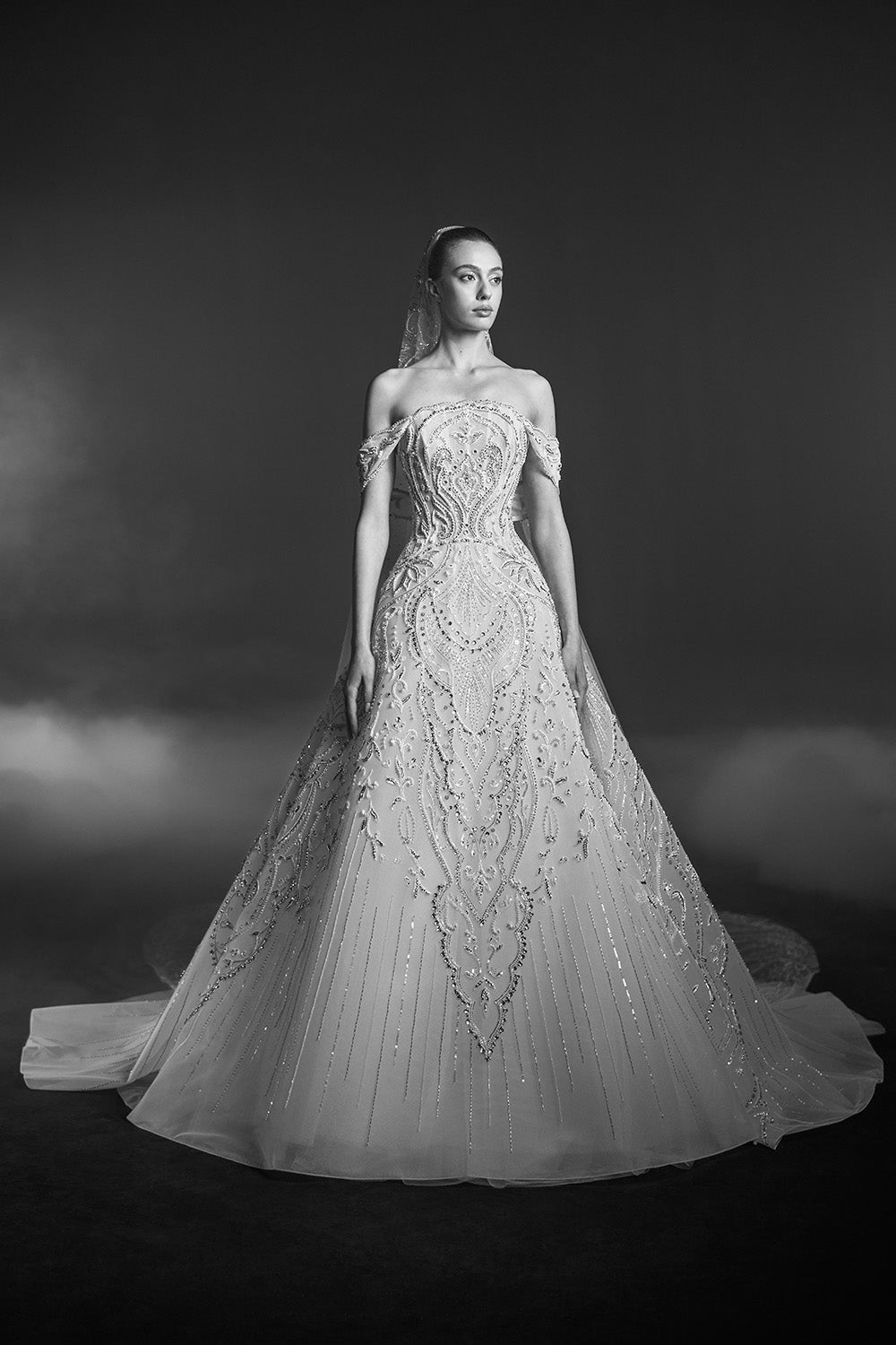 Georges Hobeika, Beaded Off-Shoulder A-Line Gown | Esposa