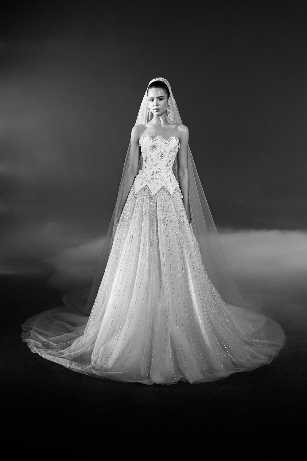 Georges Hobeika, Crystal Basque-Waist A-Line Gown | Esposa