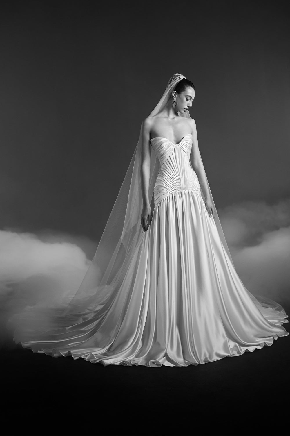 Georges Hobeika, Sculptural Pleated Satin Gown | Esposa