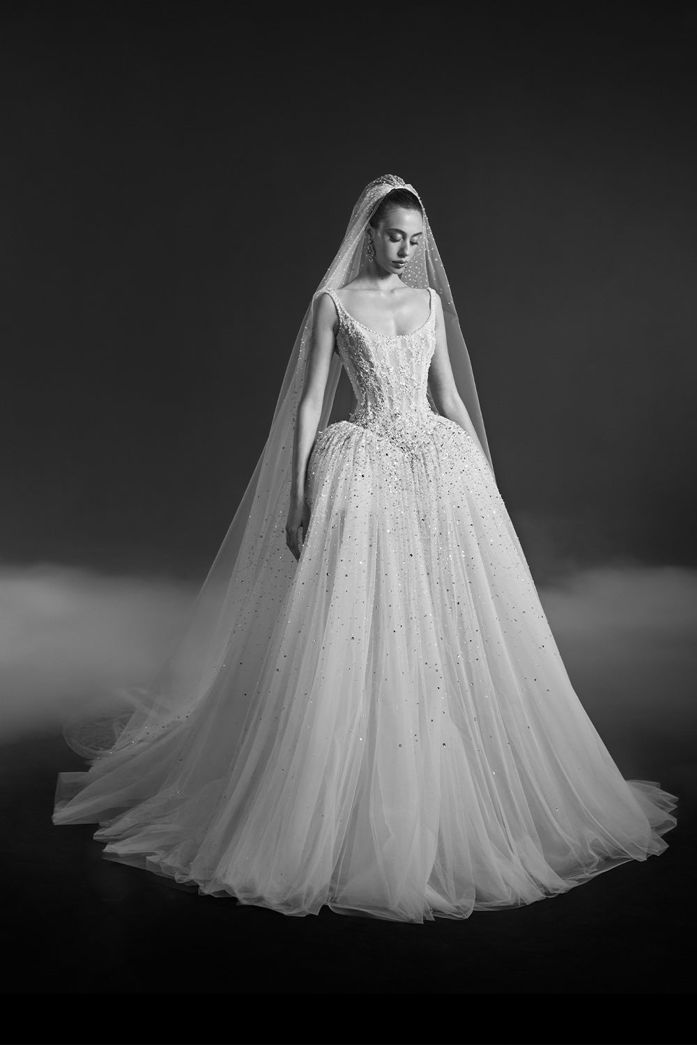 Georges Hobeika, Shimmering Crystal Tulle Ball Gown | Esposa