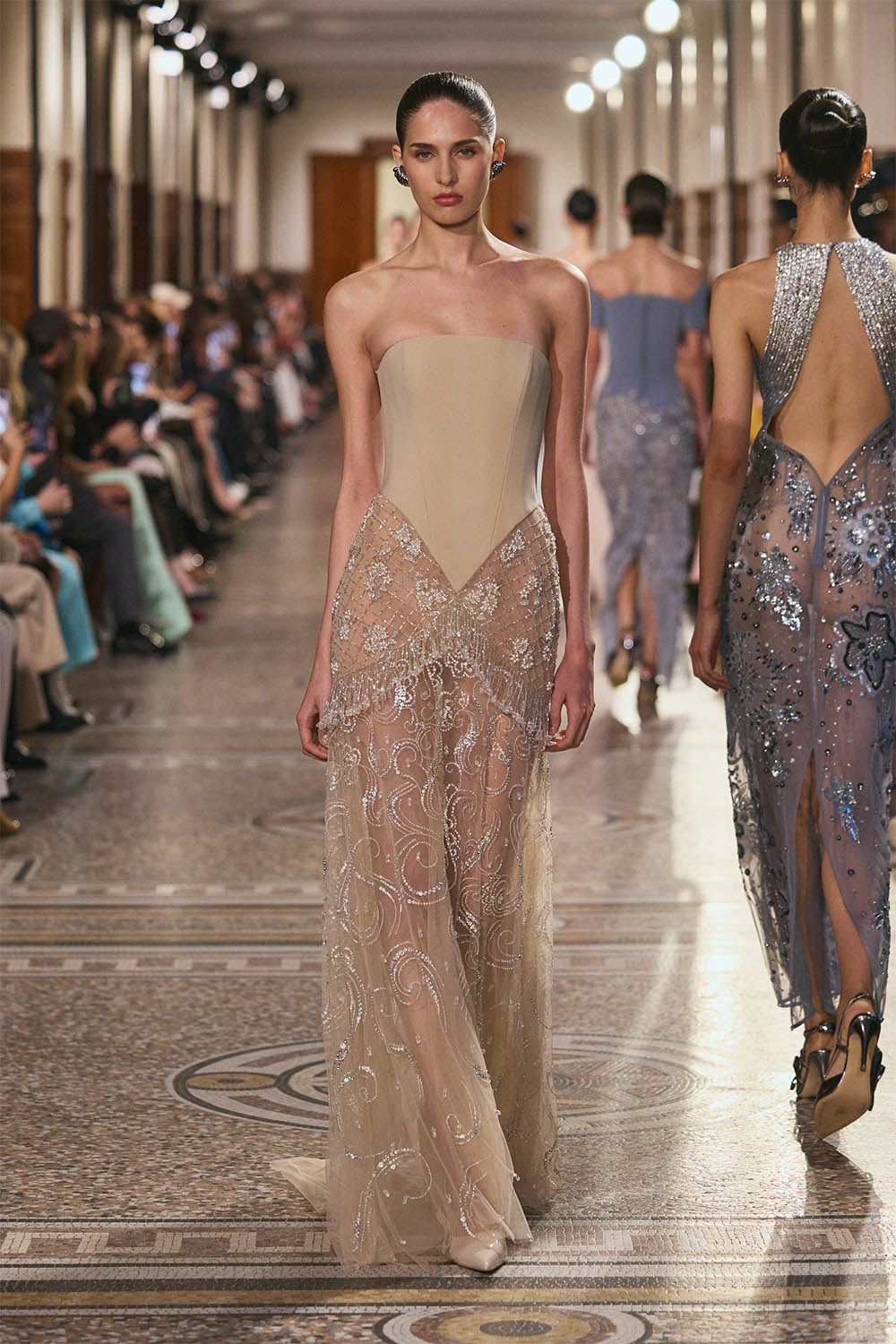 Georges Hobeika, Strapless Embellished Illusion Gown | Esposa
