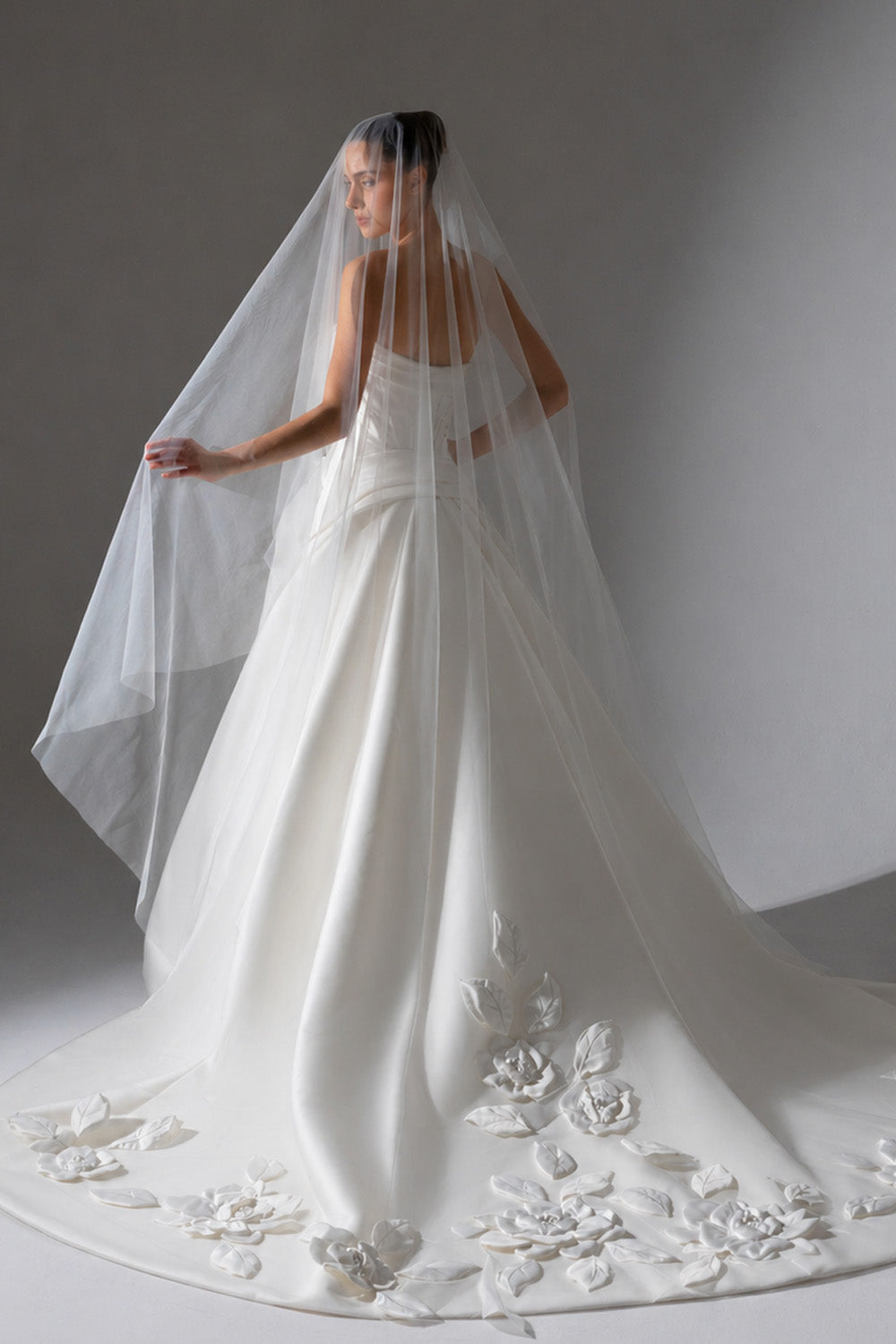 Plume by Kristie, Gideon, Structured Satin Ball Gown | Esposa