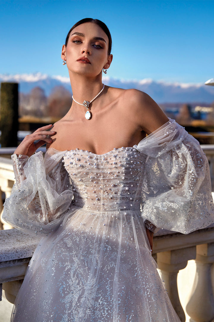 Pronovias Privée, A-line Glitter Gown | Esposa