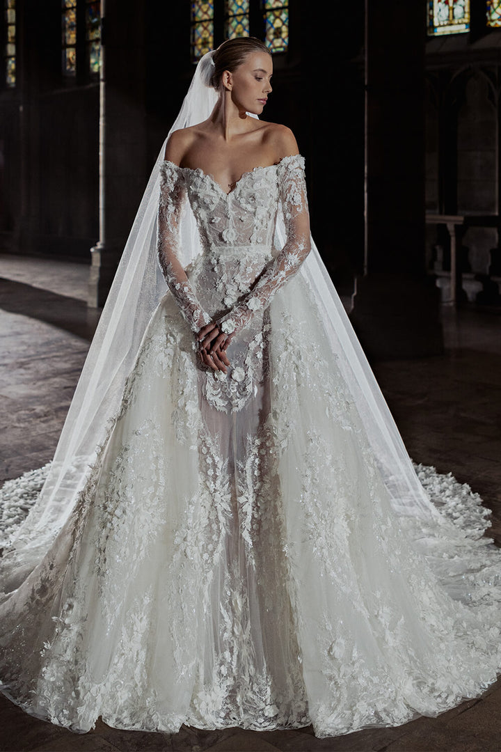 Zuhair Murad, Off-Shoulder Floral Gown | Esposa