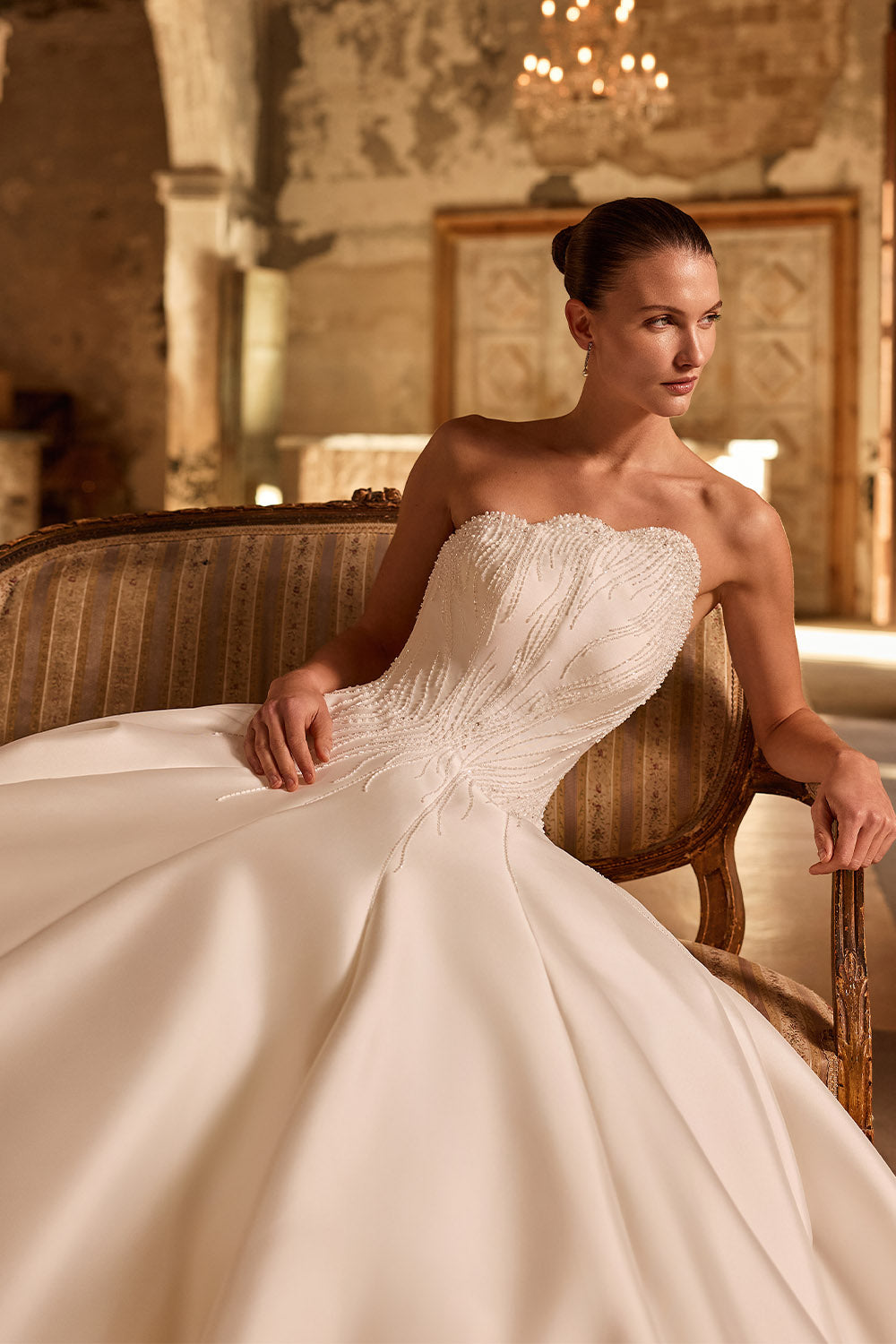 Pronovias Privée, Heverly, Sculpted Satin Ball Gown | Esposa