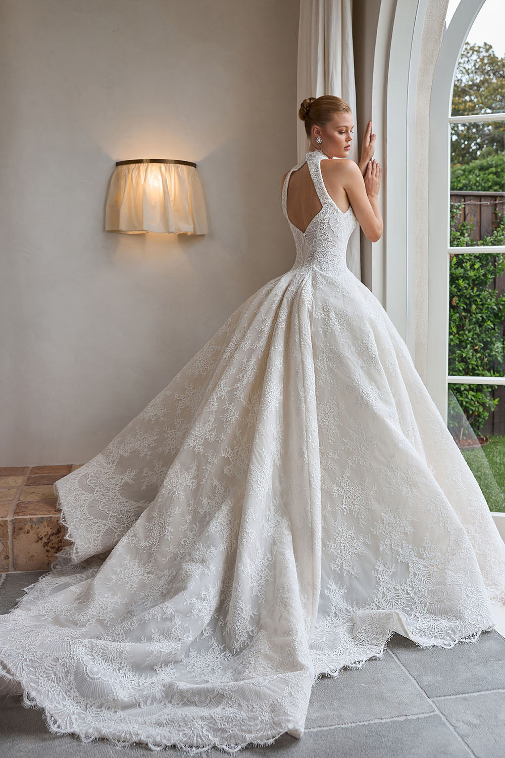 Steven Khalil, Isabella, High-Neck Lace Ballgown | Esposa