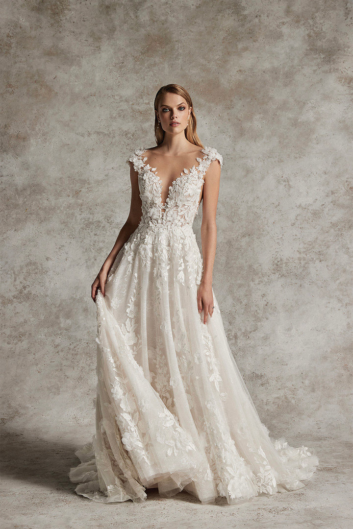 Justin Alexander, Lace Tulle Bridal Dress | Esposa