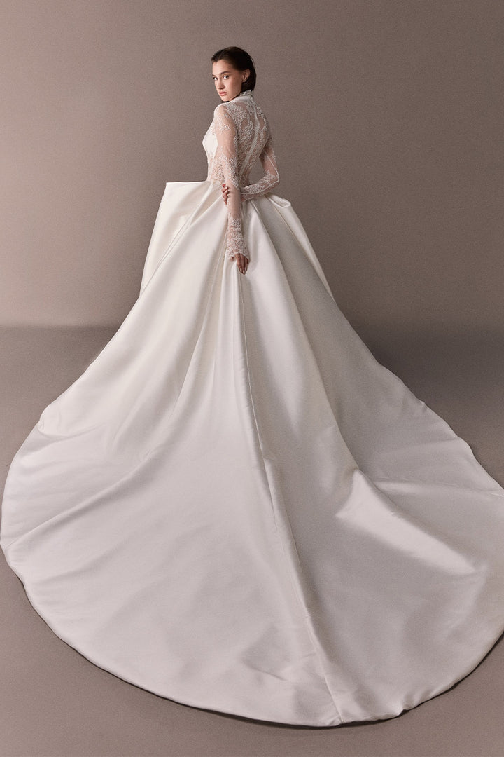 Plume by Kristie, Jeanette, Elegant Satin Ball Gown | Esposa