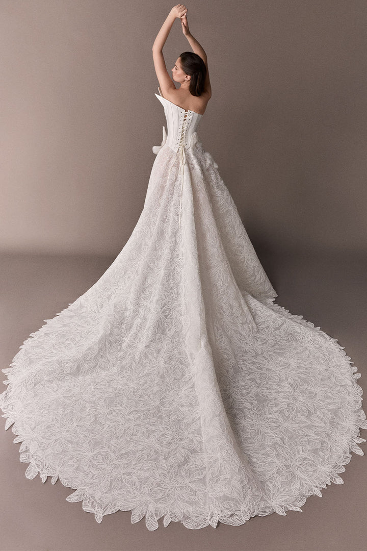 Plume by Kristie, Jennifer, Featherlight Floral Lace Ball Gown | Esposa