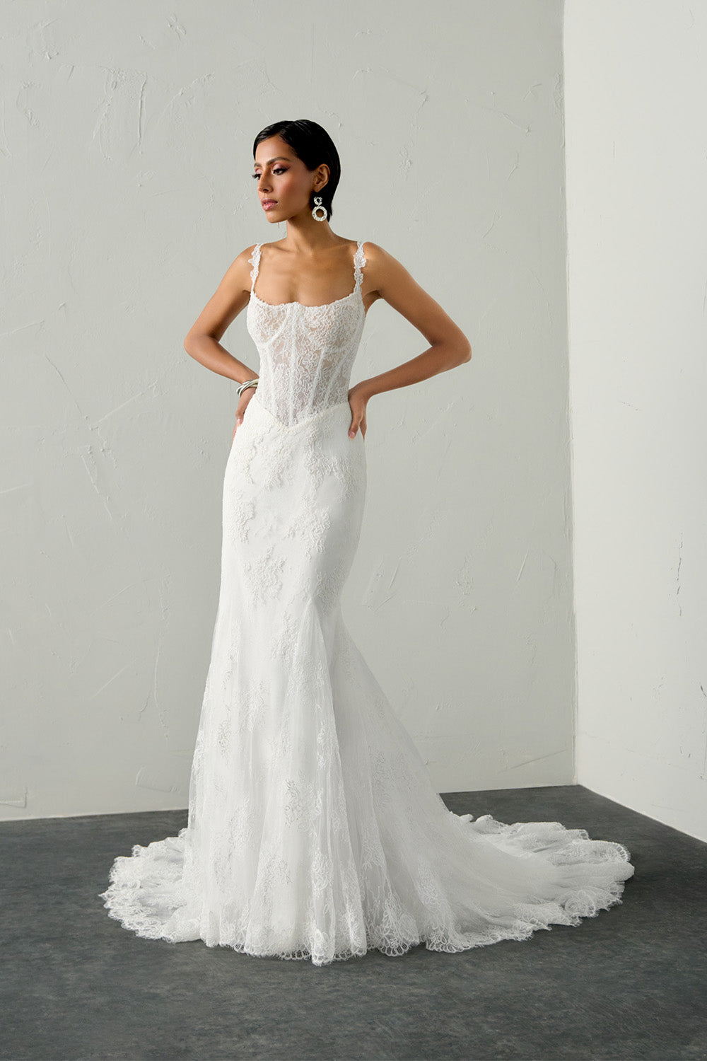 Justin Alexander, Romantic Lace Mermaid Gown | Esposa