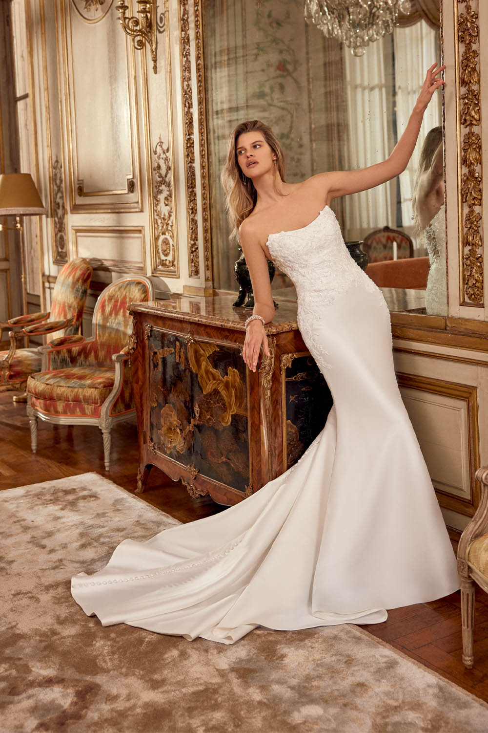 Justin Alexander, Sleek Strapless Mermaid Gown | Esposa