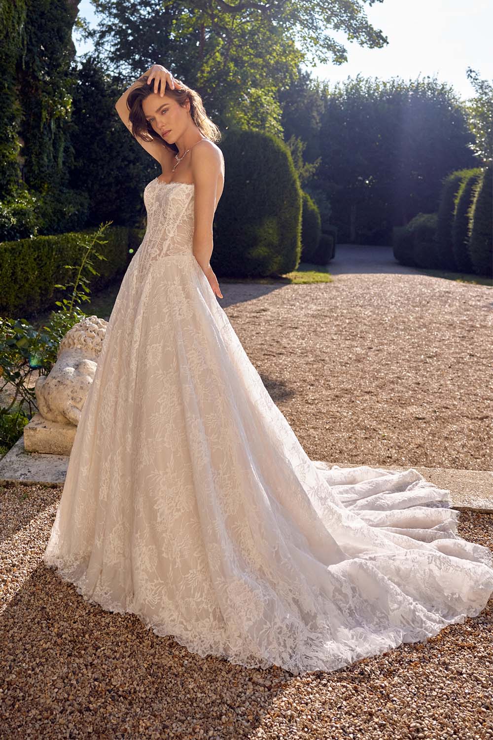 Justin Alexander, Strapless Floral Lace A-Line Gown | Esposa