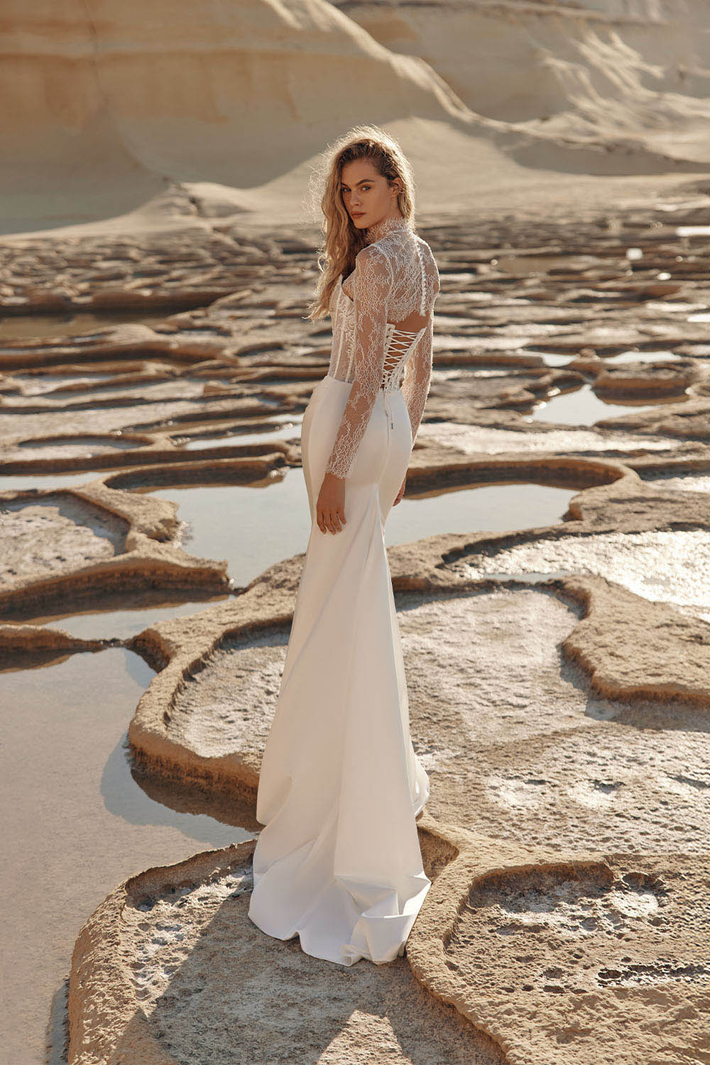 Eva Lendel, Kilian, Graceful High Neck Lace Bridal Gown | Esposa