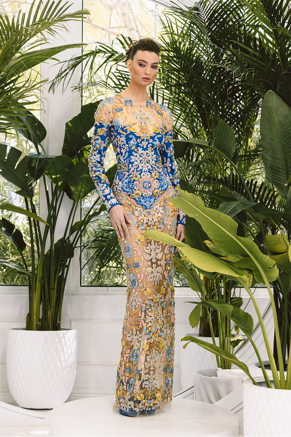 Kristie Romanos, Aztec, Luxurious Embroidered Dress | Esposa