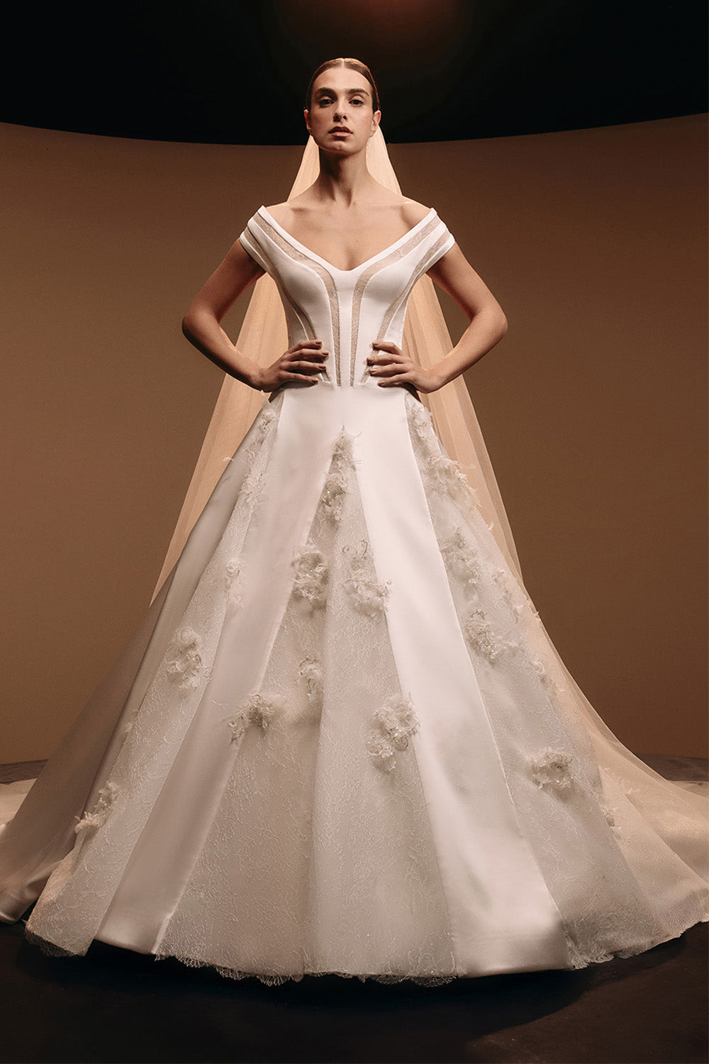 Kristie Romanos, Beatrice, Structured Floral A-Line Gown | Esposa