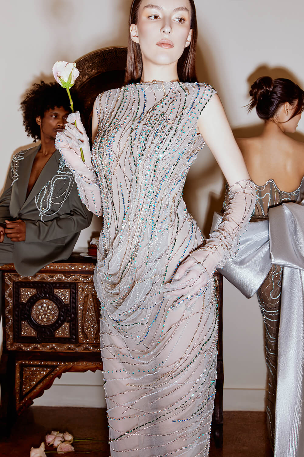 Kristie Romanos, Bowen, Mermaid Beaded Gown | Esposa