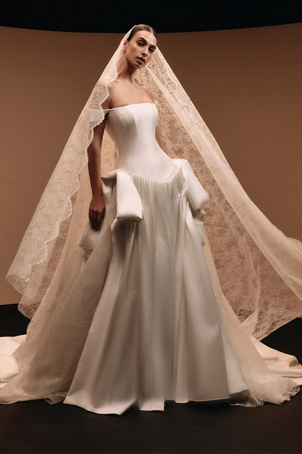 Kristie Romanos, Brenda, Draped Waist A-Line Gown | Esposa