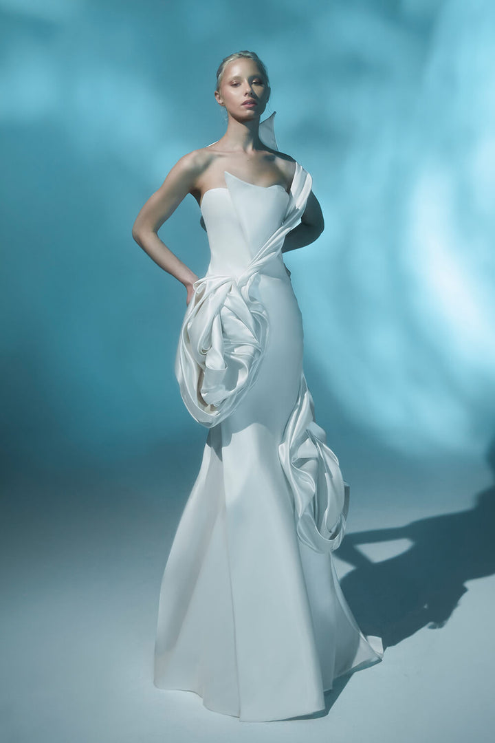 Kristie Romanos, Vera, Mermaid Satin Gown| Esposa
