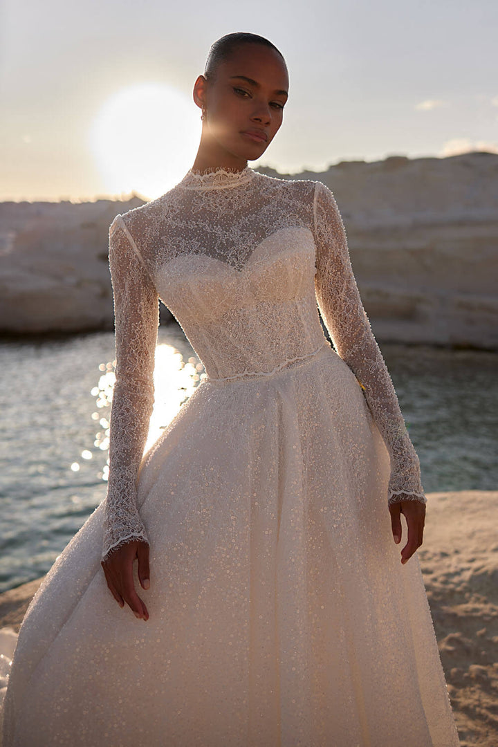 Eva Lendel, Turtleneck Sleeved Gown | Esposa