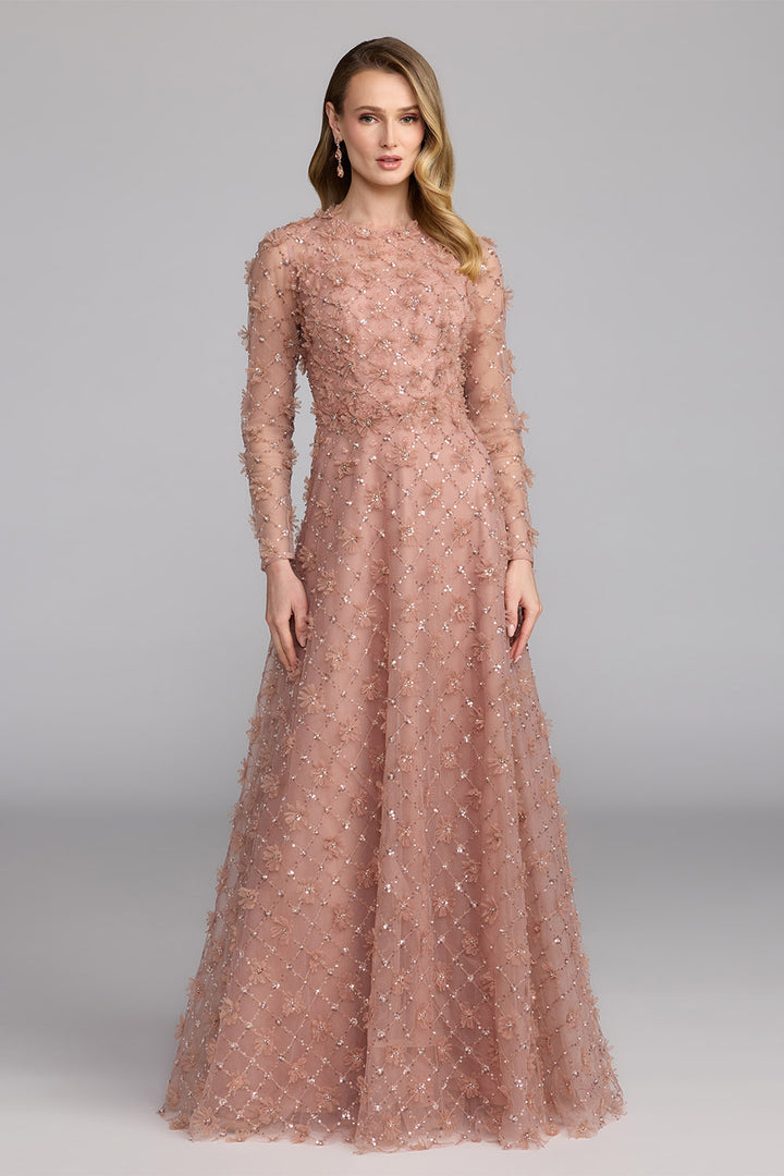 Mac Duggal, Beaded Floral Tulle Evening Gown | Esposa