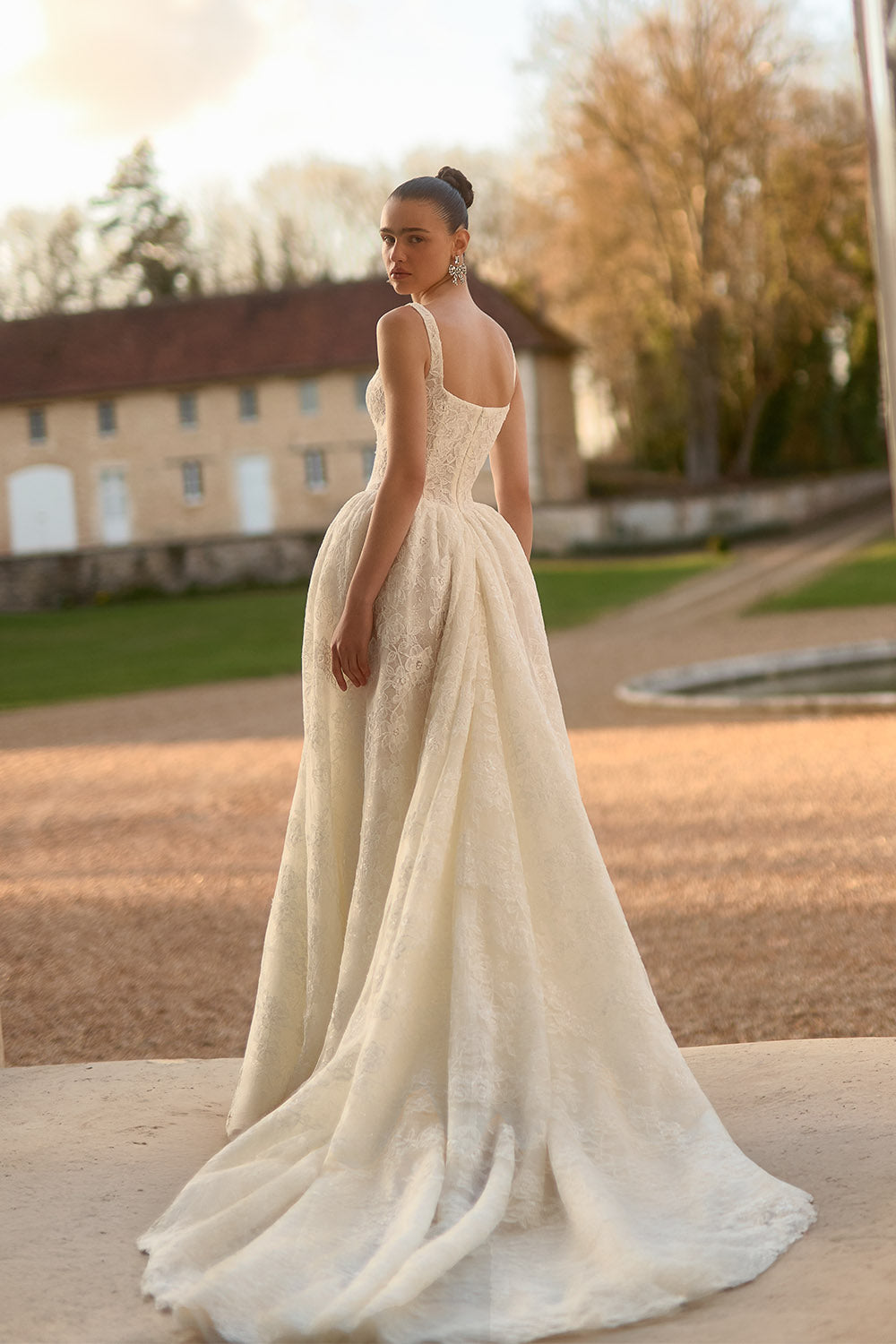 Wona Concept, Marion, Statuesque Square-Neck Lace Ball Gown | Esposa