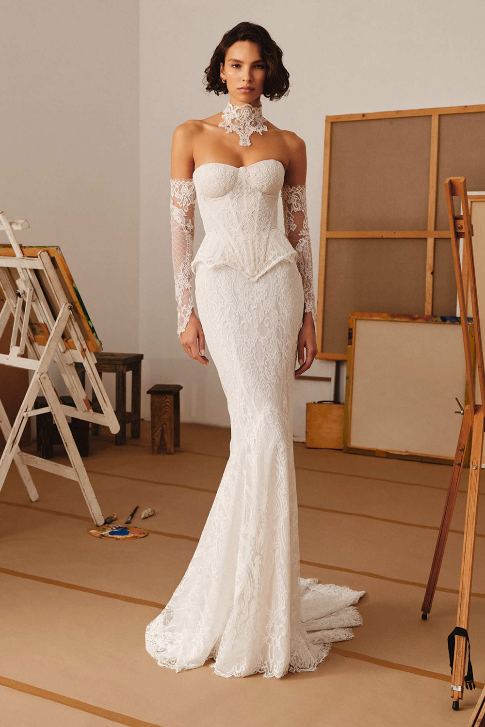 Milla Nova, Colore, Sculpted Lace Mermaid Bridal Gown | Esposa