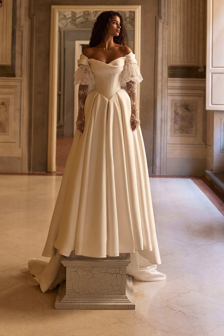 Milla Nova, Darielle, Timeless Mikado A-Line Bridal Gown | Esposa