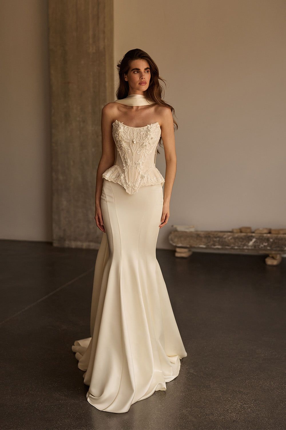 Milla Nova, Frida, Strapless Embroidered Corset Mermaid Gown | Esposa