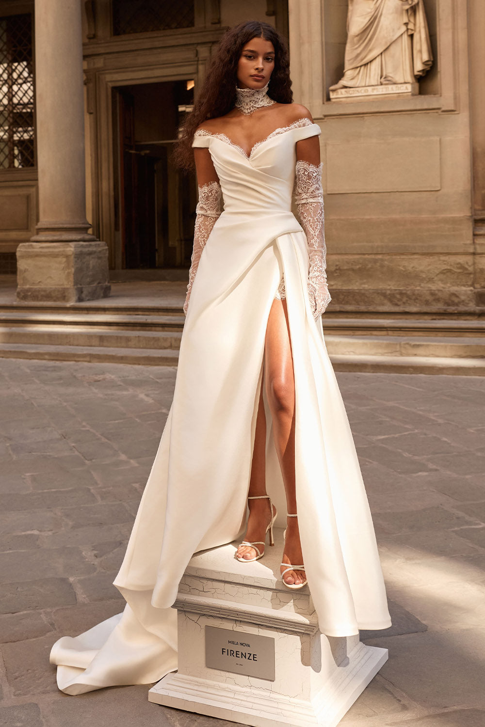 Milla Nova, Julienne, Elegant Satin A-Line Bridal Gown | Esposa