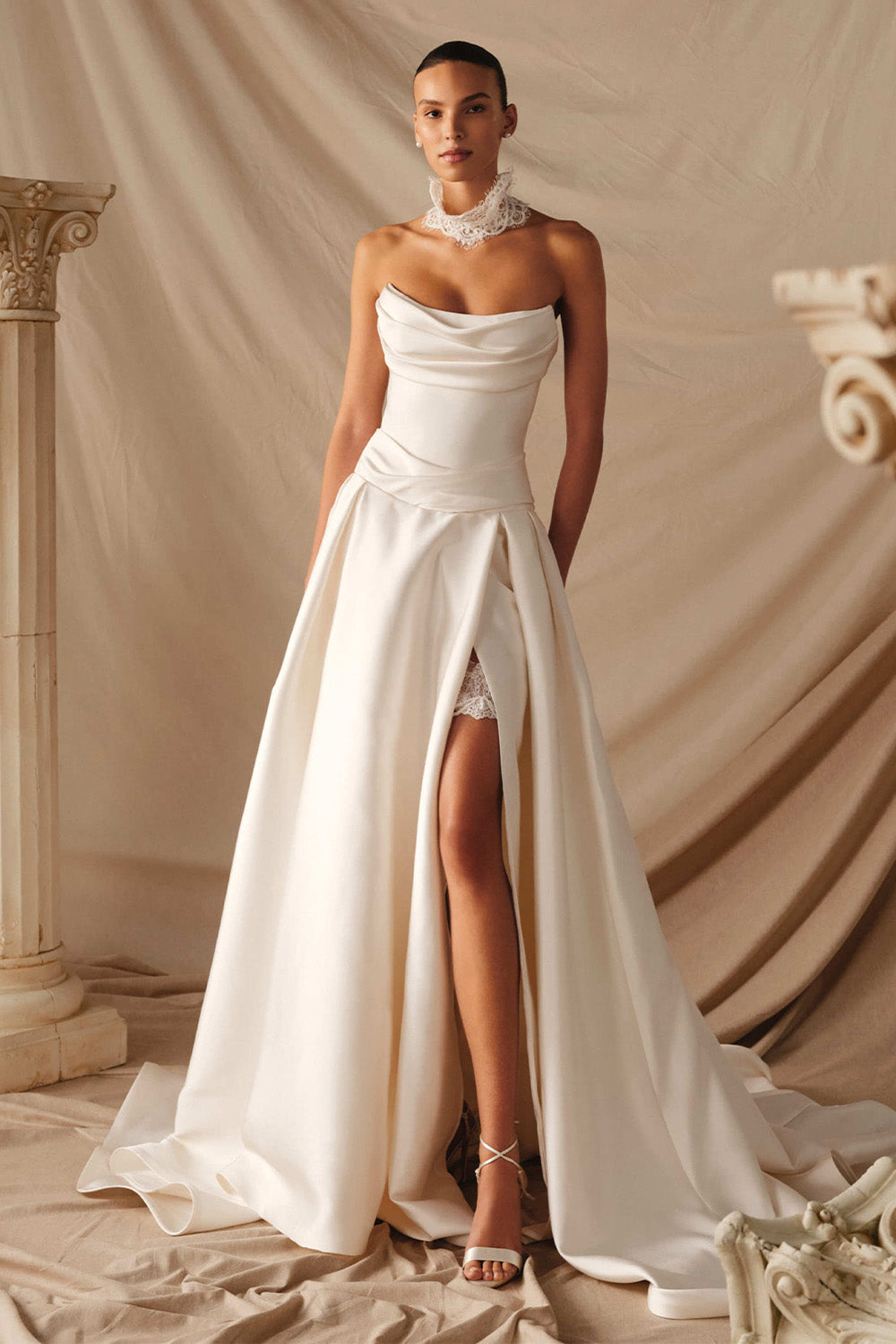 Milla Nova, Ombra, Sophisticated Satin A-Line Gown | Esposa