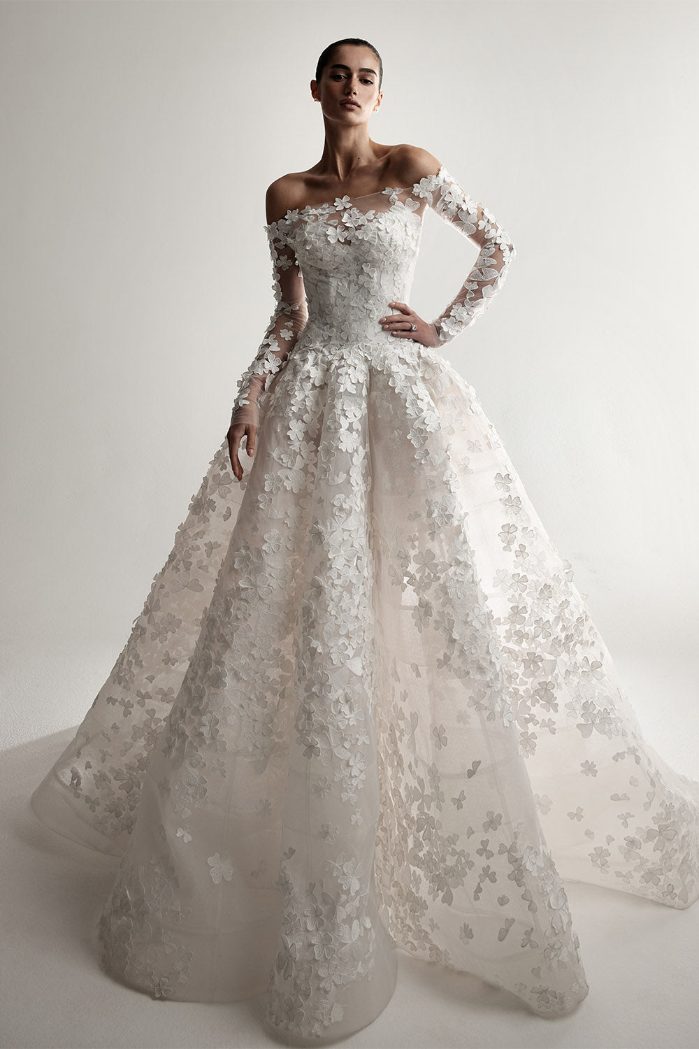 Monique Lhuillier, Clover Ethereal A-Line Gown | Esposa