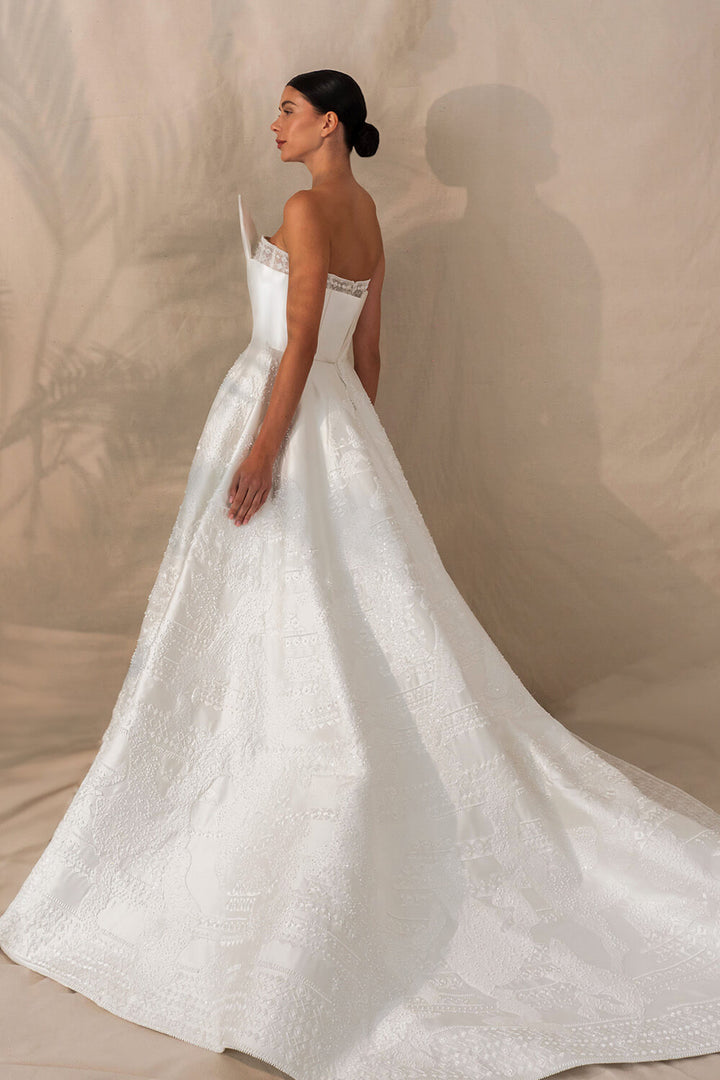 Kristie Romanos, Strapless Mikado Gown | Esposa