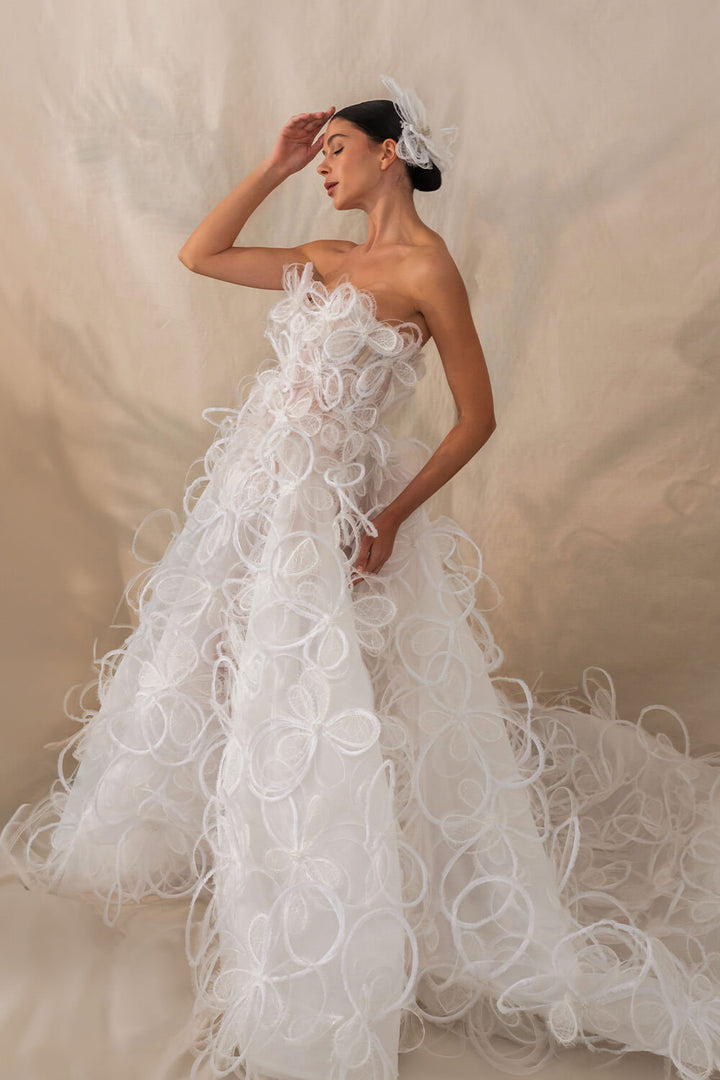 Kristie Romanos, 3D Floral Tulle Gown | Esposa