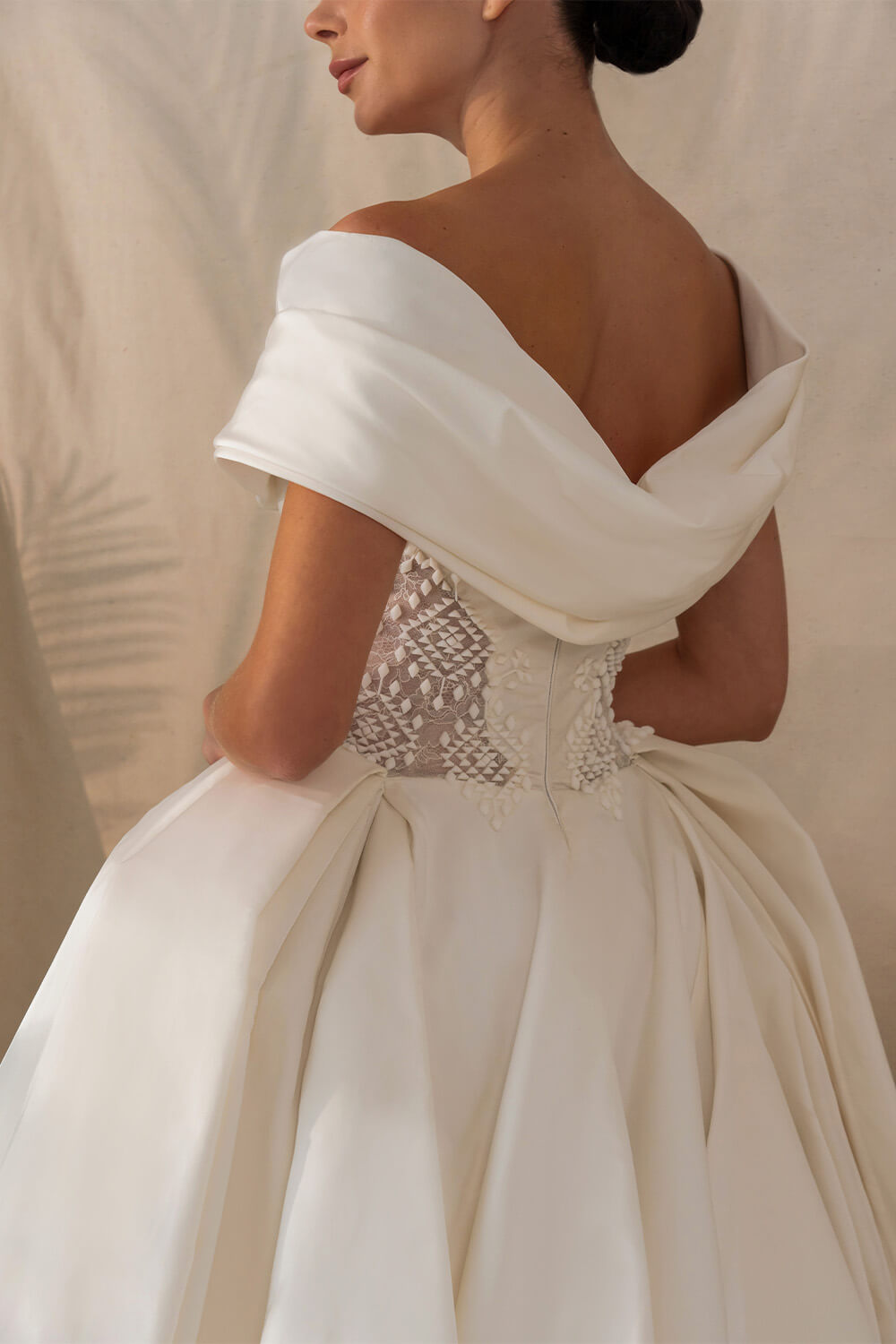 Kristie Romanos, Modern Off Shoulder Gown | Esposa