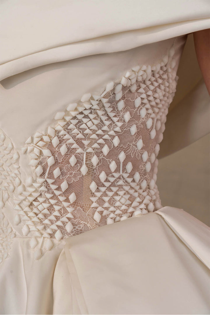 Kristie Romanos, Modern Off Shoulder Gown | Esposa