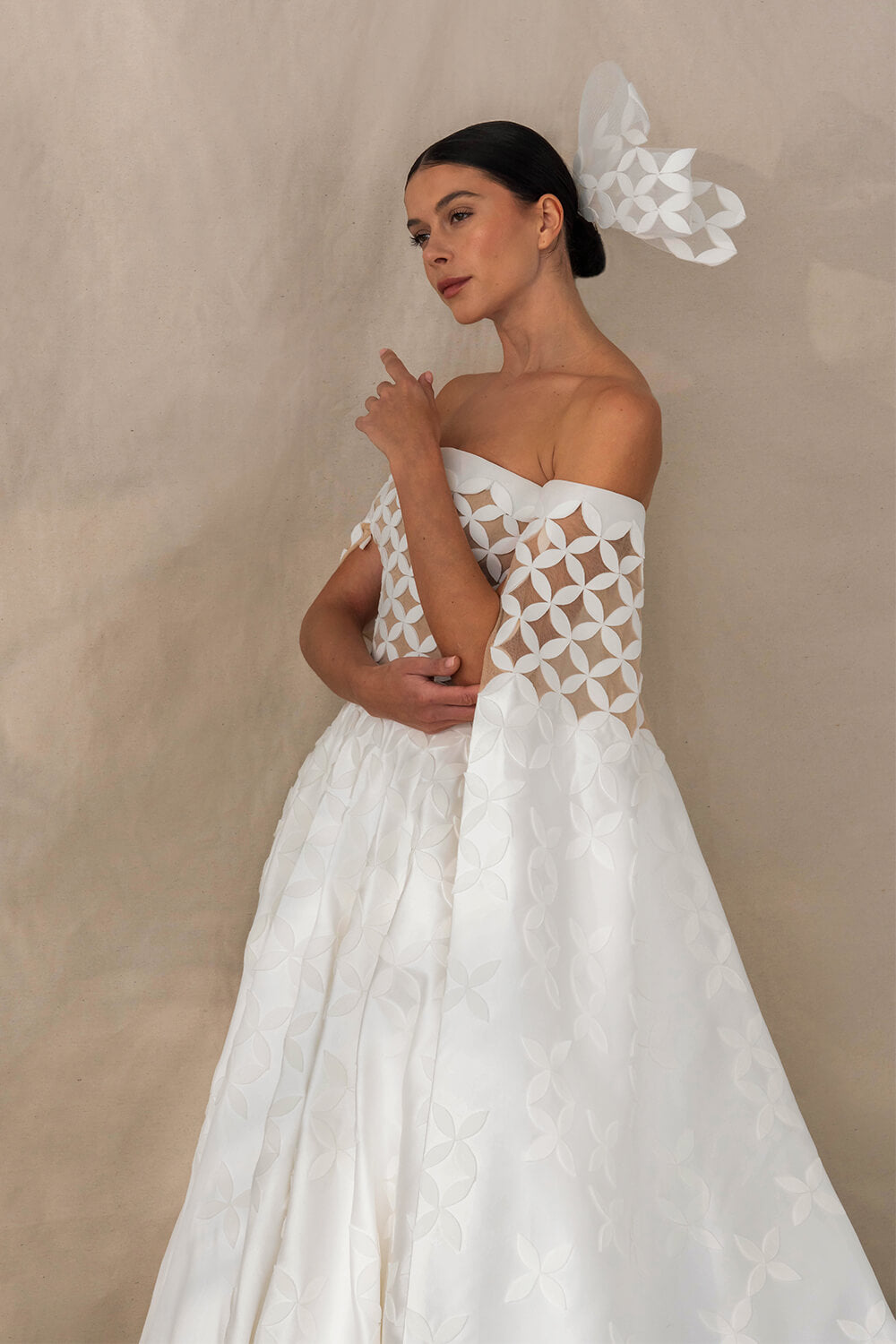 Kristie Romanos, Off Shoulder Bridal Gown | Esposa